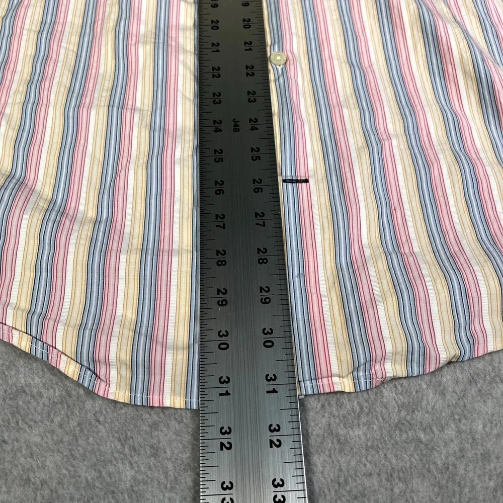 Banana Republic Shirt Mens 2XL Multicolor Striped‎ Cotton Collared Button Up